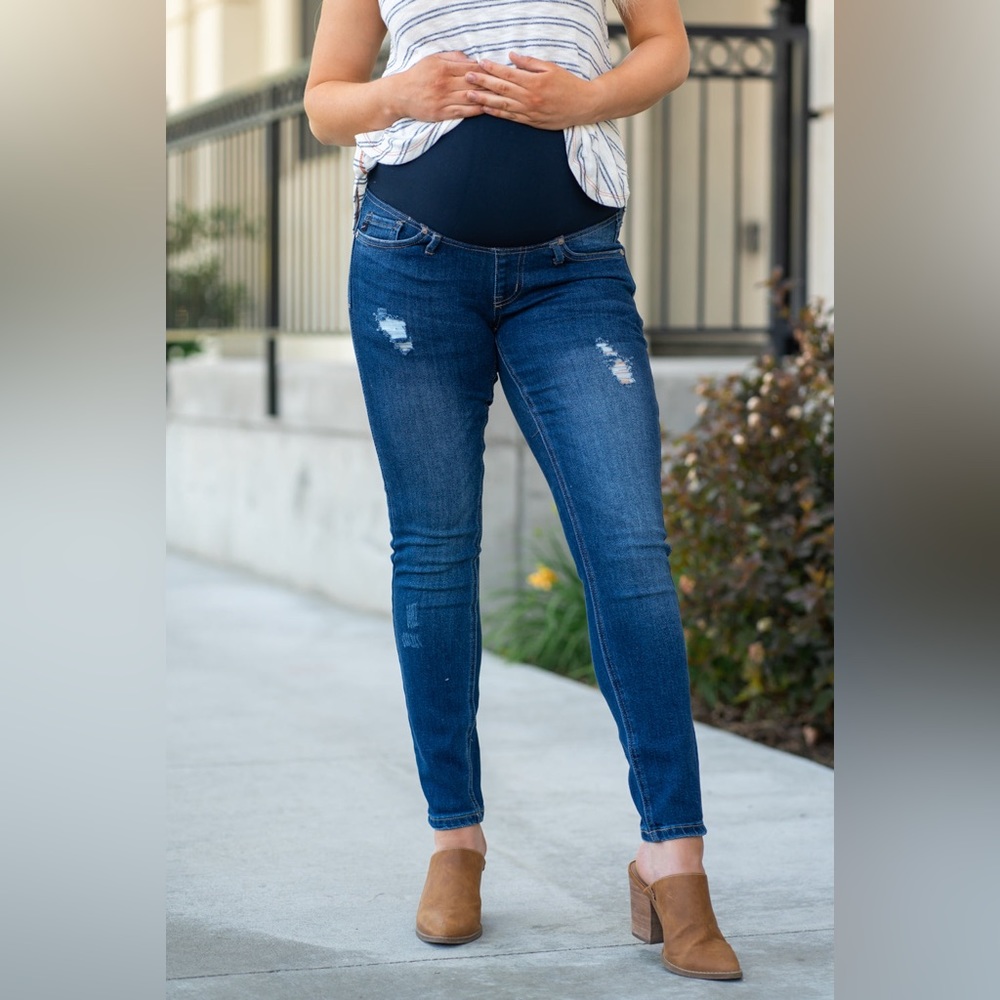 KanCan Maternity Kaylie-Ray Maternity Fringe Skinny